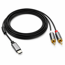 USB-C to 2x RCA Audio Cable 2m for iPhone, Galaxy, MacBook