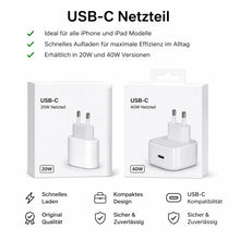 Original Apple 20W & 40W USB-C Schnellladegerät mit Ladekabel für iPhone 17/16/15/14/13/12
