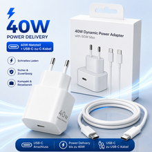 Original Apple 20W & 40W USB-C Schnellladegerät mit Ladekabel für iPhone 17/16/15/14/13/12