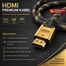 Premium HDMI Kabel 2.0a 4K U- HD High-Speed | 3D, ARC, HDR | Full HD & Ethernet