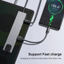 USB-C Hub 8in1 Premium Aluminium 4K HDMI LAN RJ45 PD für MacBook iPad