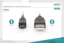 USB 2.0 High Speed Datenkabel Micro B auf USB A 1,8m Schwarz Zuverlässig